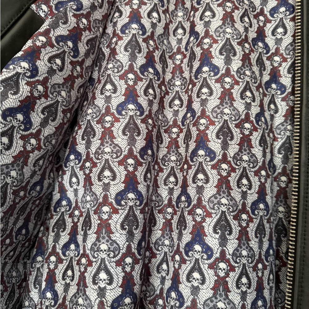 Robert Graham Black Leather Jacket with Card Design - Picture 2 of 4
